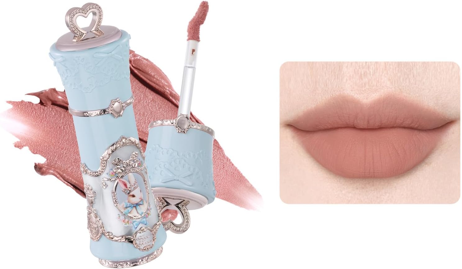Flower Knows Bunny Garden Cloud Lip Cream, Light Nude Pink Velvet Matte Lip Color, Transfer-Resistant Lightweight Hydrating Formula, Vegan - Image 1
