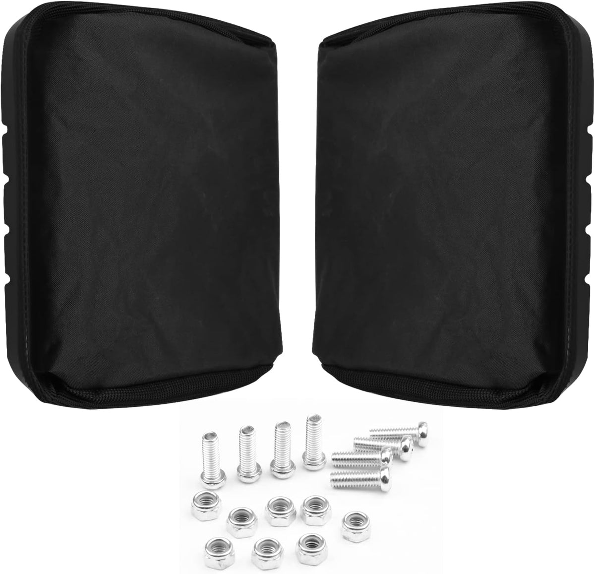 Mounting hardware and bagger fabric replacement set for lawn tractors