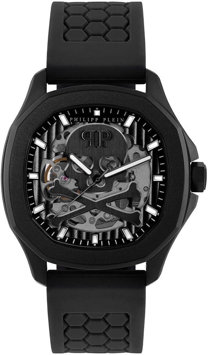 Philipp Plein Keleton Spectre Men's Automatic Watch front view luxury timepiece