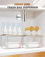 Transparent kitchen cabinet organizer with crossbar