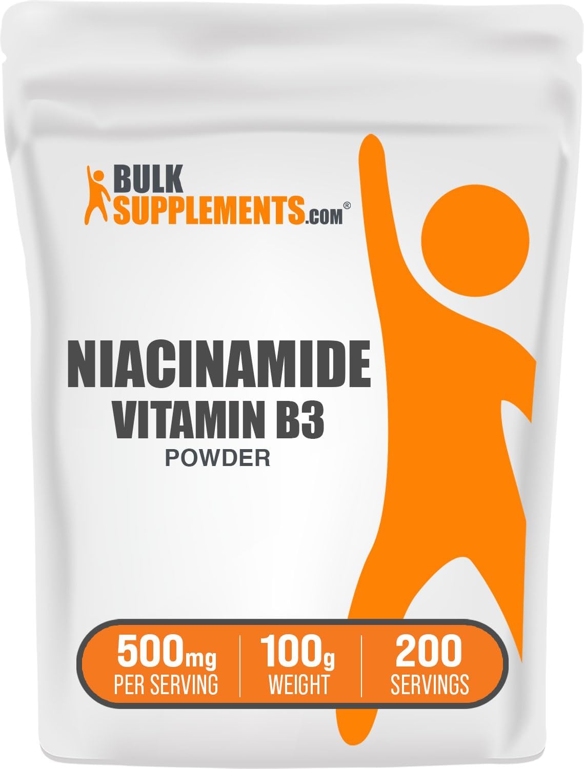BulkSupplements.com Niacinamide Powder - Vitamin B3 Powder, Niacinamide Supplement, Niacinamide 500mg - B3 Vitamins for Skin, Gluten Free, 500mg per Serving, 500g (1.1 lbs) (Pack of 1) - Image 10