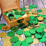 Elcoho St. Patrick's Day coins displayed next to a ruler showing the exact 1.38-inch diameter scale