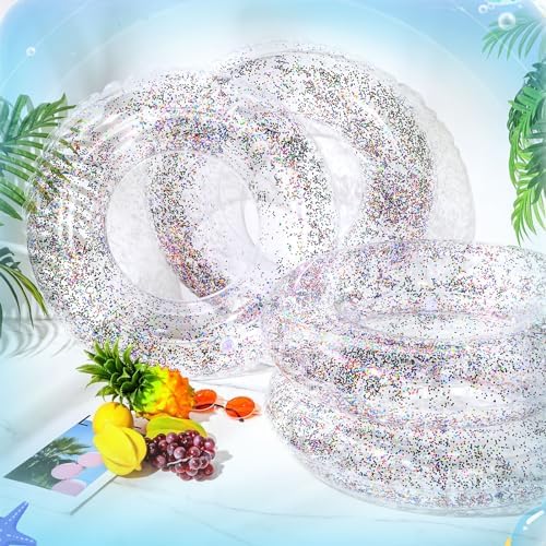 High-quality imported Wettarn clear sequin pool floating rings perfect for adults and outdoor celebrations.