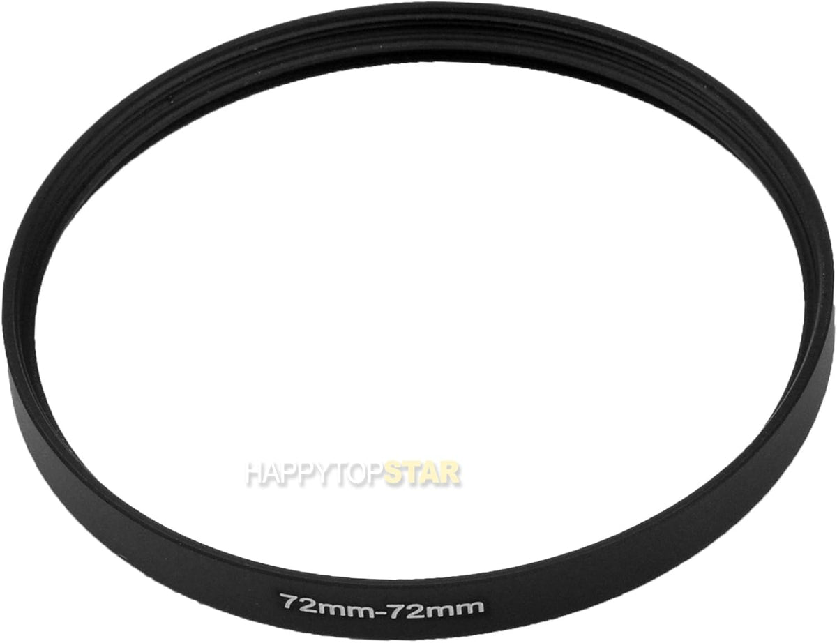 Happytopstar black aluminium 72mm female to female coupling ring front view camera lens adapter
