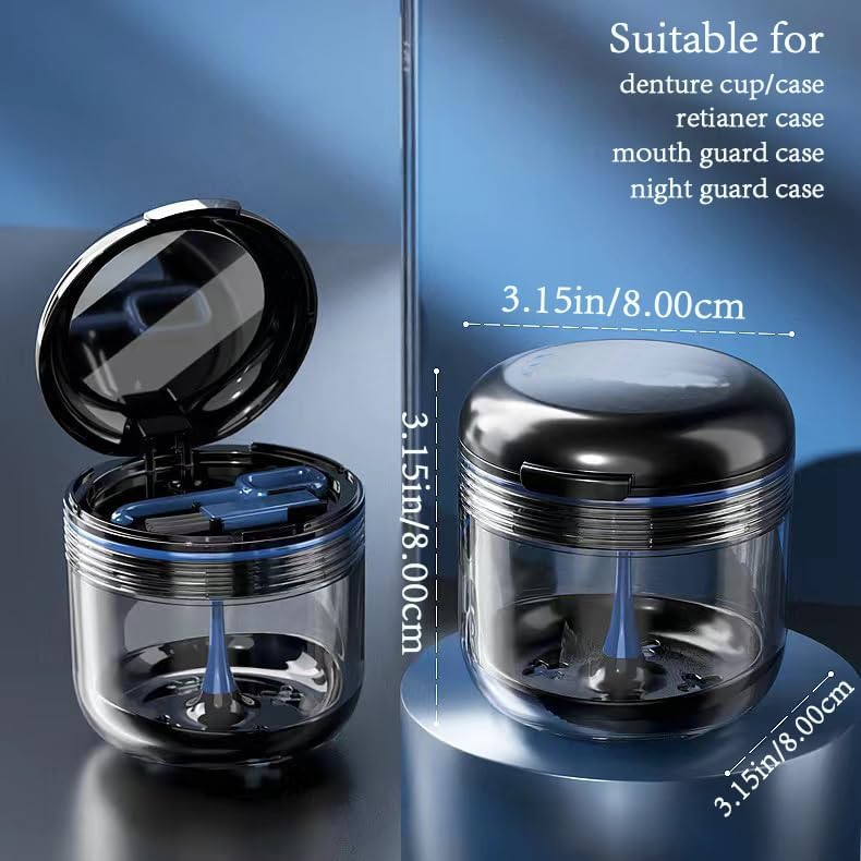 Hannea retainer case with drain tray and cleaning accessories