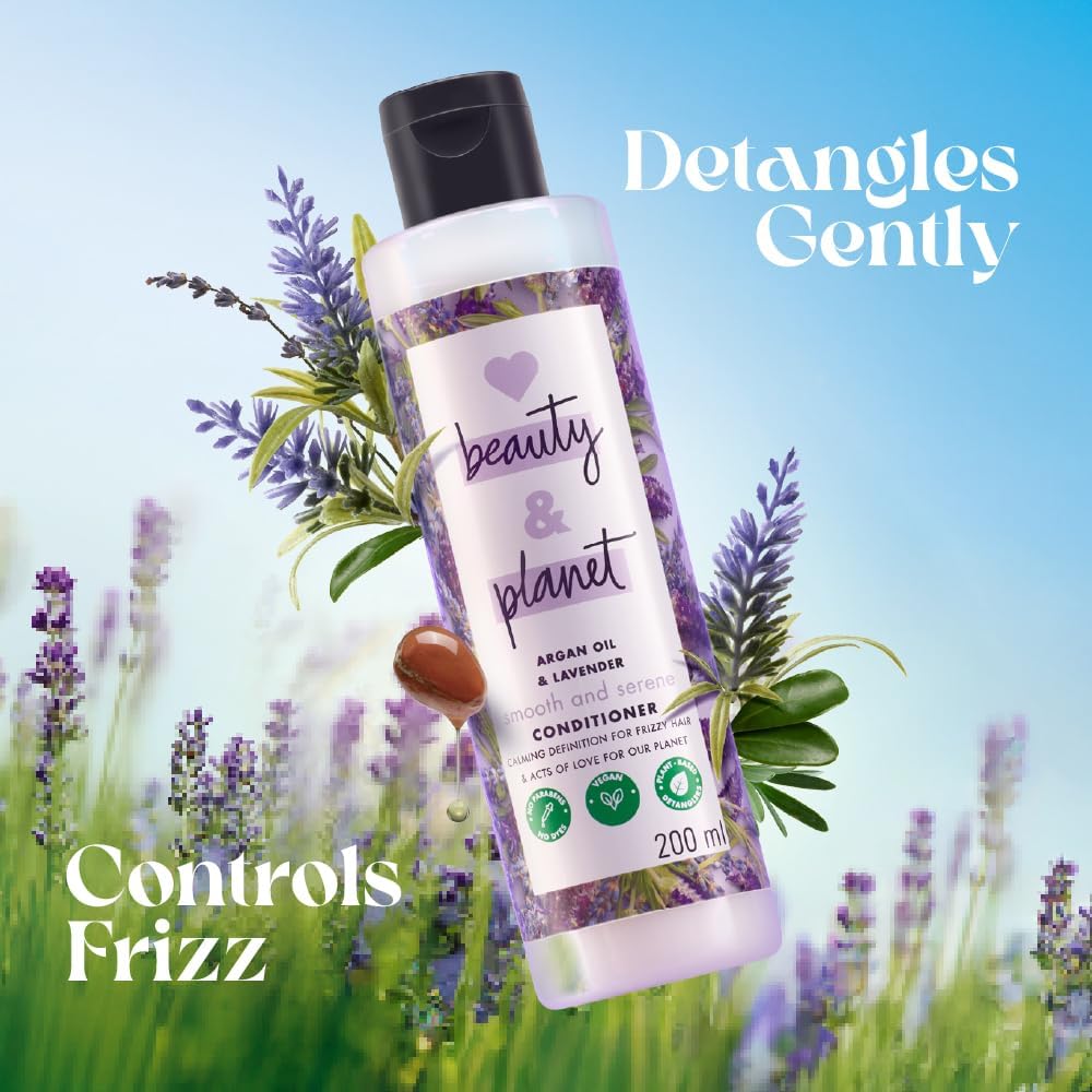 Love Beauty And Planet Argan Oil and Lavender Conditioner key ingredients graphic