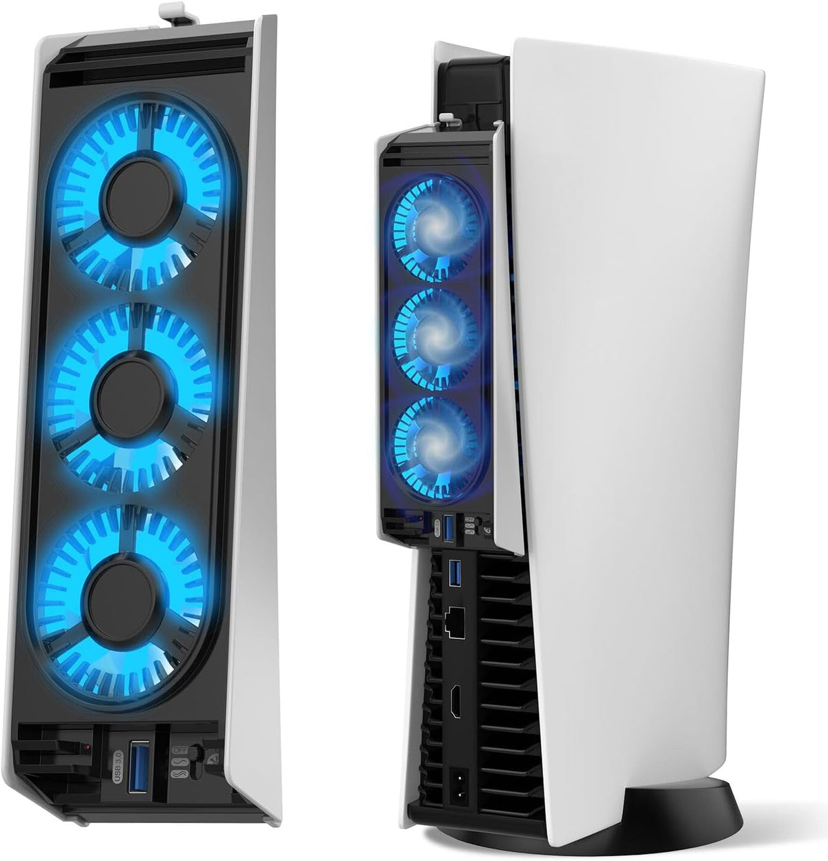 JUSPRO cooling fan for PS5 front view showing turbo vents