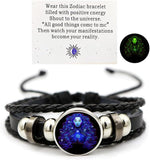 Vintage Zodiac Constellation Bracelets Zodiac Guardian Bracelet Black Leather Bracelet Adjustable Handmade Woven Bracelet Birthday Jewelry for Women - Image 13