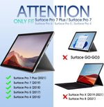 DKAHOEE wireless keyboard attached to Surface Pro tablet folio stand
