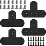 Black T Bracket, 4 pcs 13.5"x 2.9" T Shape Steel Flat Bracket Mending Plate 3mm Thickness for Wood, T Joining Brackets Connecting Brackets with Screws for Repair Wood Furniture - Image 12