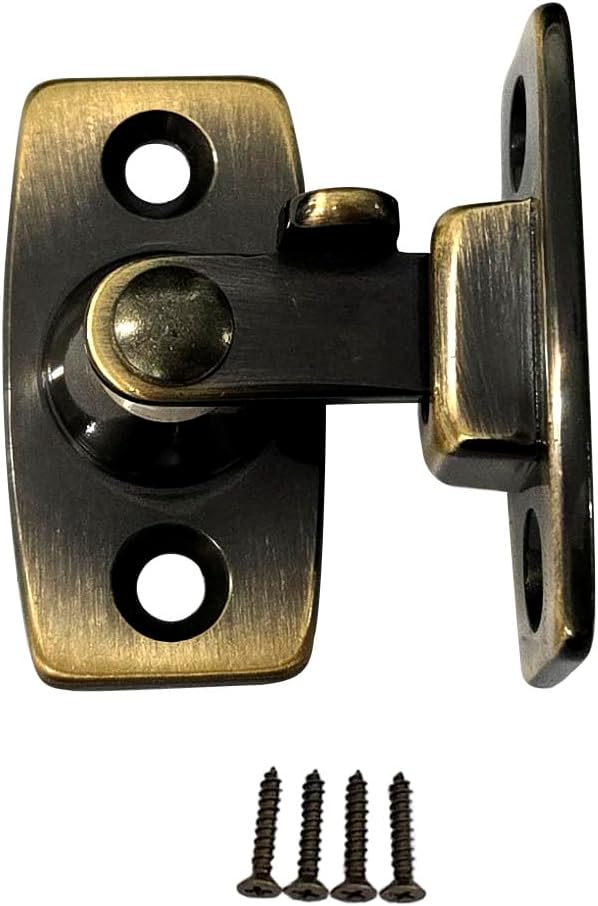 Heavy Forged Solid Brass Door Latch, 90 Degree Right Angle Door Latch Buckle for Doors & Windows, Small, 1.75", Satin Chrome, 1 Pack, Made in Taiwan - Image 14