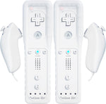 TechKen 2 pack Wii remote with Motion Plus inside front view white controllers