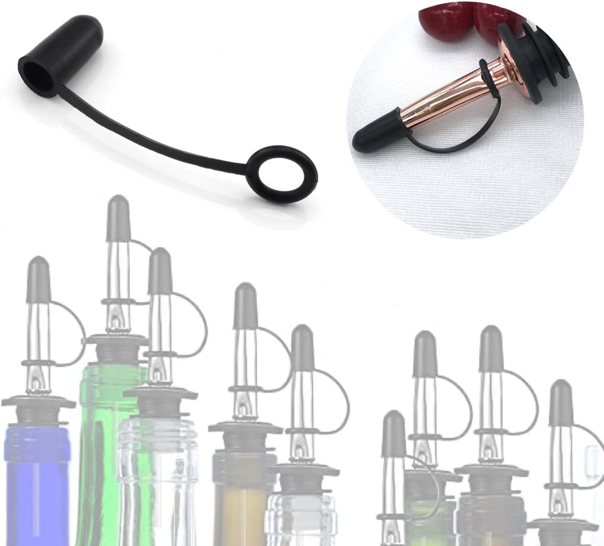 Flexible retaining ring design of bottle pourer cap