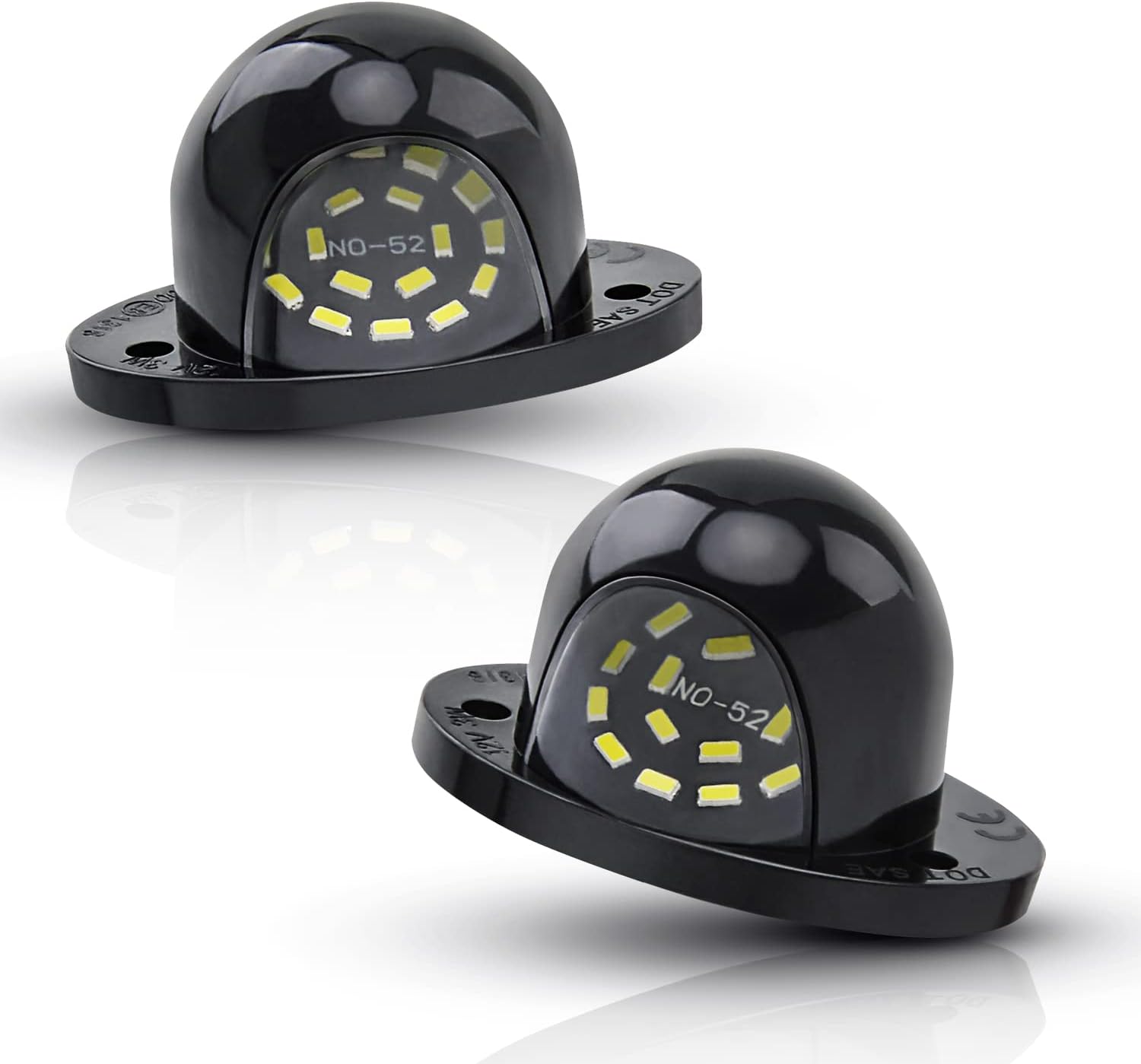 Asgohme LED license plate light assembly front view