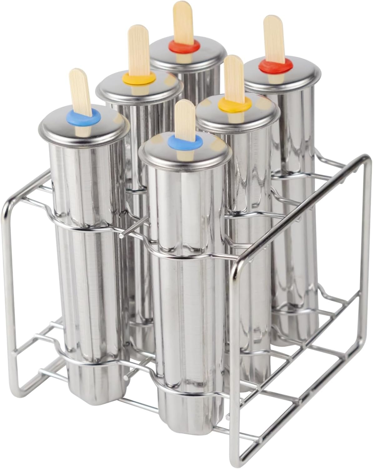 Stainless steel popsicle tray with secure lids