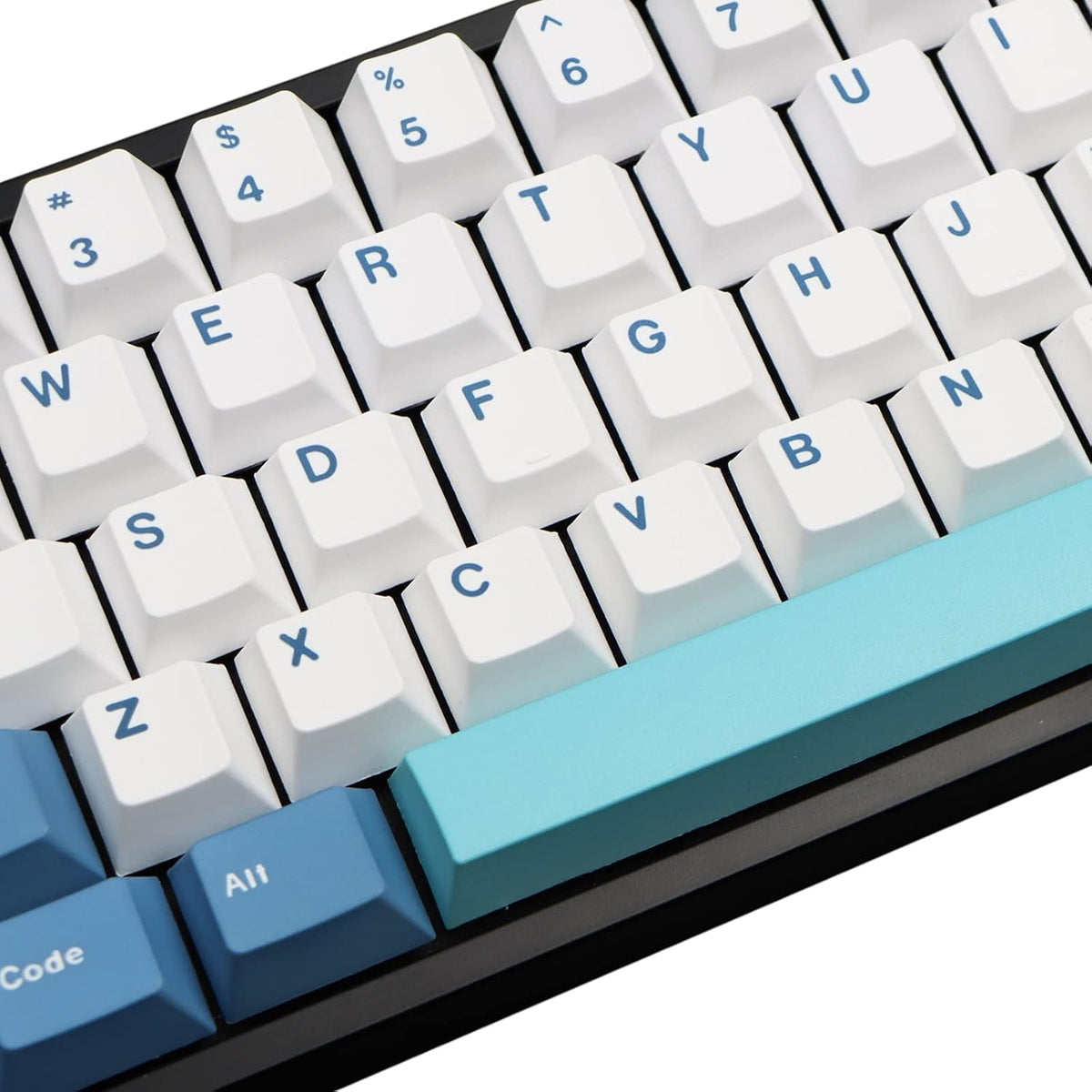 Side profile view of Molgria Shoko keycaps showing ergonomic Cherry profile shape.