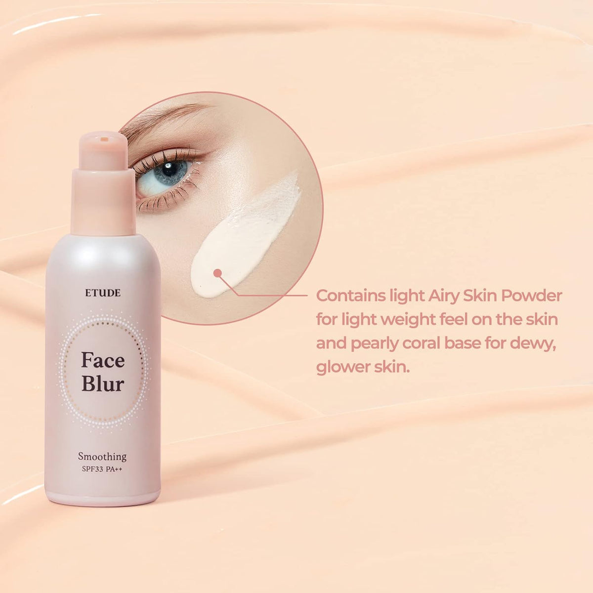 ETUDE Face Blur Smoothing SPF 33 PA plus plus sunscreen primer close up view.