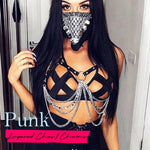 Twinklede gothic leather harness strap details