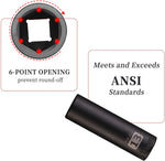TUZkozs deep well socket displaying 6 point hex opening design