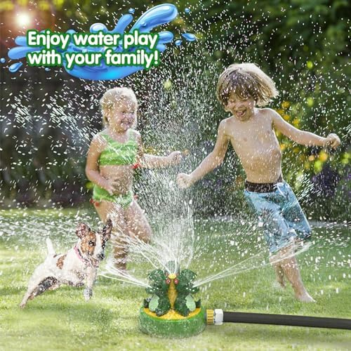 Oiimllby kids spray toy depicting three dinosaur heads spinning and spraying water