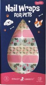 Tropical flamingo design pet safe nail polish wraps for dog and cat claws