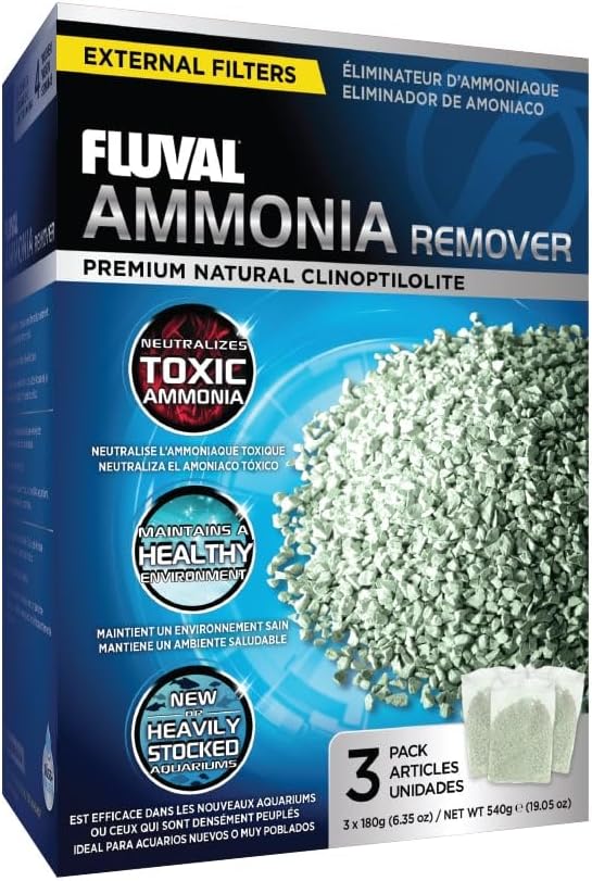 Fluval ammonia remover chemical filter media three pack front view packaging