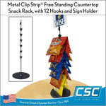 Clipstrip vertical chip bag hanger baseline structure