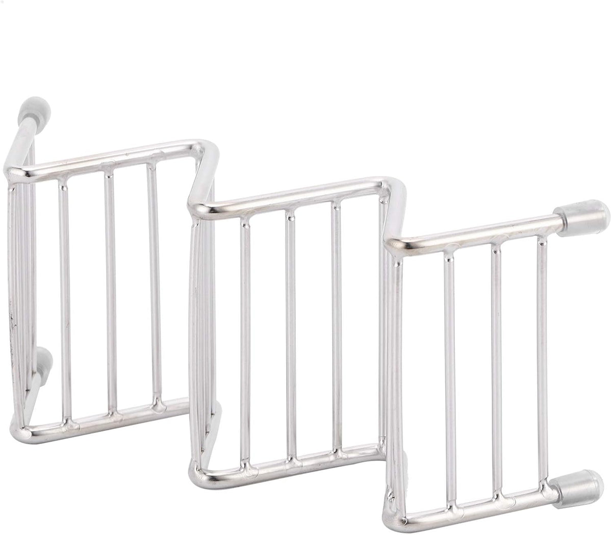 Stainless steel taco tray showing zig-zag slot design