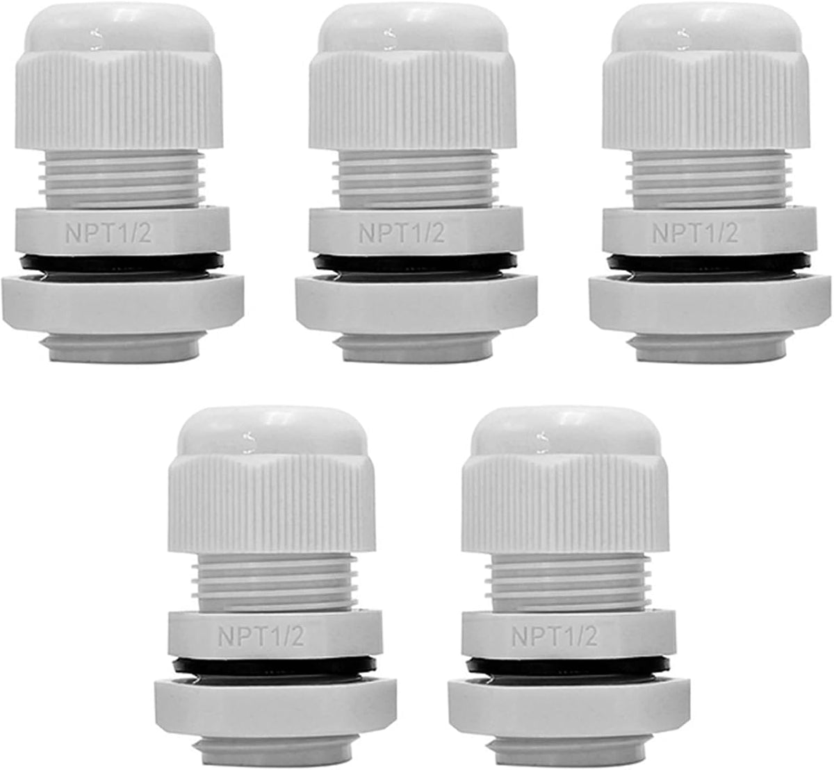 NPT Cable Glands 1/4" 3/8" 1/2" 3/4" 1"- 52 Pack Black Plastic Waterproof IP68 Adjustable 3-25mm Cable Connectors Cable Gland Joints with Strain Relief Gaskets,with Durable PP Storage Case - Image 13
