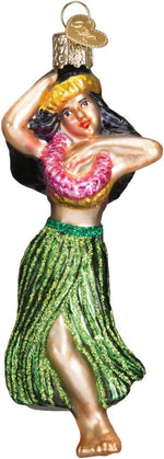 Old World Christmas Surfer Santa beach-themed holiday ornament packaging view