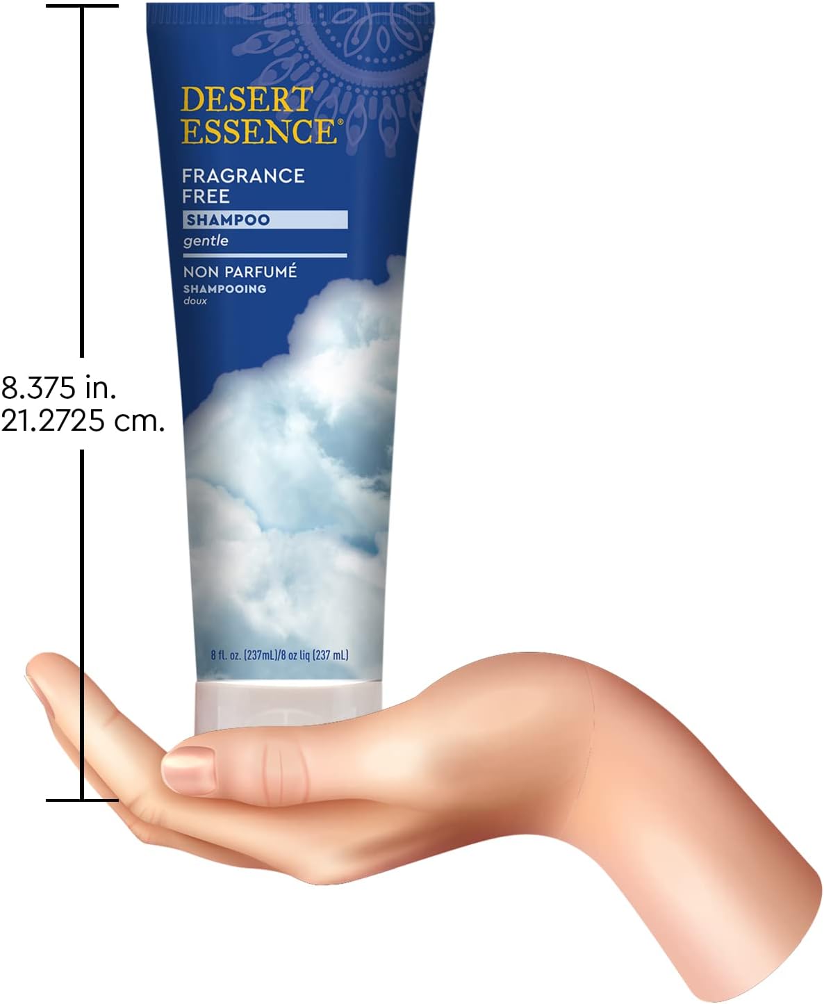 Close up of Desert Essence shampoo cap and top dispenser