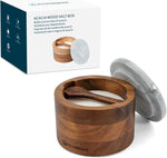 KITCHENDAO Bamboo Salt Cellar Bowl Box Container with Built-in Spoon, Elegant Kitchen Salt Dish Holder Saver Jar with Swivel Magnetic Lid to Storage Pepper Spice, 6OZ - Image 9