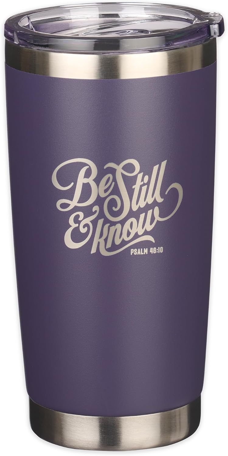 Christian Art Gifts Large Premium Stainless Steel Vacuum Sealed Insulated Travel Mug Tumbler for Men & Women: Faith Inspiring Mountain Theme, Leak-Proof Retractable Lid, All Day Hot/Cold, Brown, 18 oz - Image 9