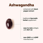 Micro Ingredients ashwagandha softgels packaging and label details