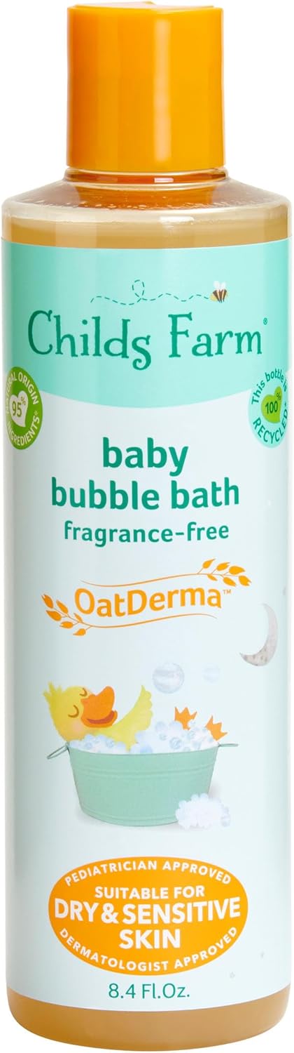 Childs Farm, OatDerma Bubble Bath, Fragrance-Free, Gently Cleanses and Soothes, Suitable for Newborns with Dry, Sensitive Skin, 8.4 Fl Oz - Image 1