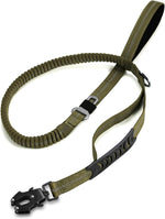 Tinmarda heavy duty dog leash army green front view tactical bungee lead