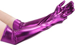 LUTER faux leather cosplay gloves stretched out view