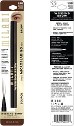 Milani Weekend Brow 130 Medium Brown color swatch on skin