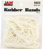 JAM Paper office stationery red rubber bands stack image