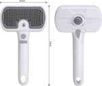 Kinttawam pet brush showing self-cleaning button mechanism