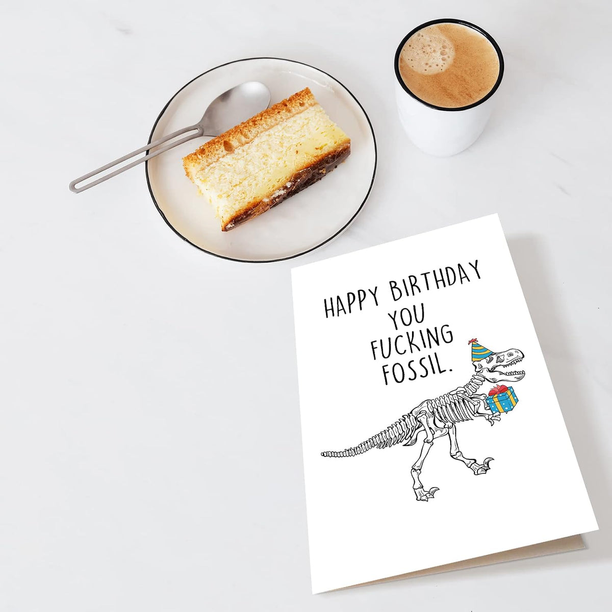 Chenive funny birthday card with gold envelope