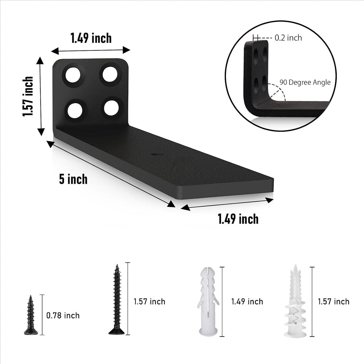 YMDparts 5 inch floating shelf brackets mounted on wall