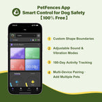 Wireless pet fence transmitter remote control with dedicated buttons for tone and vibration.
