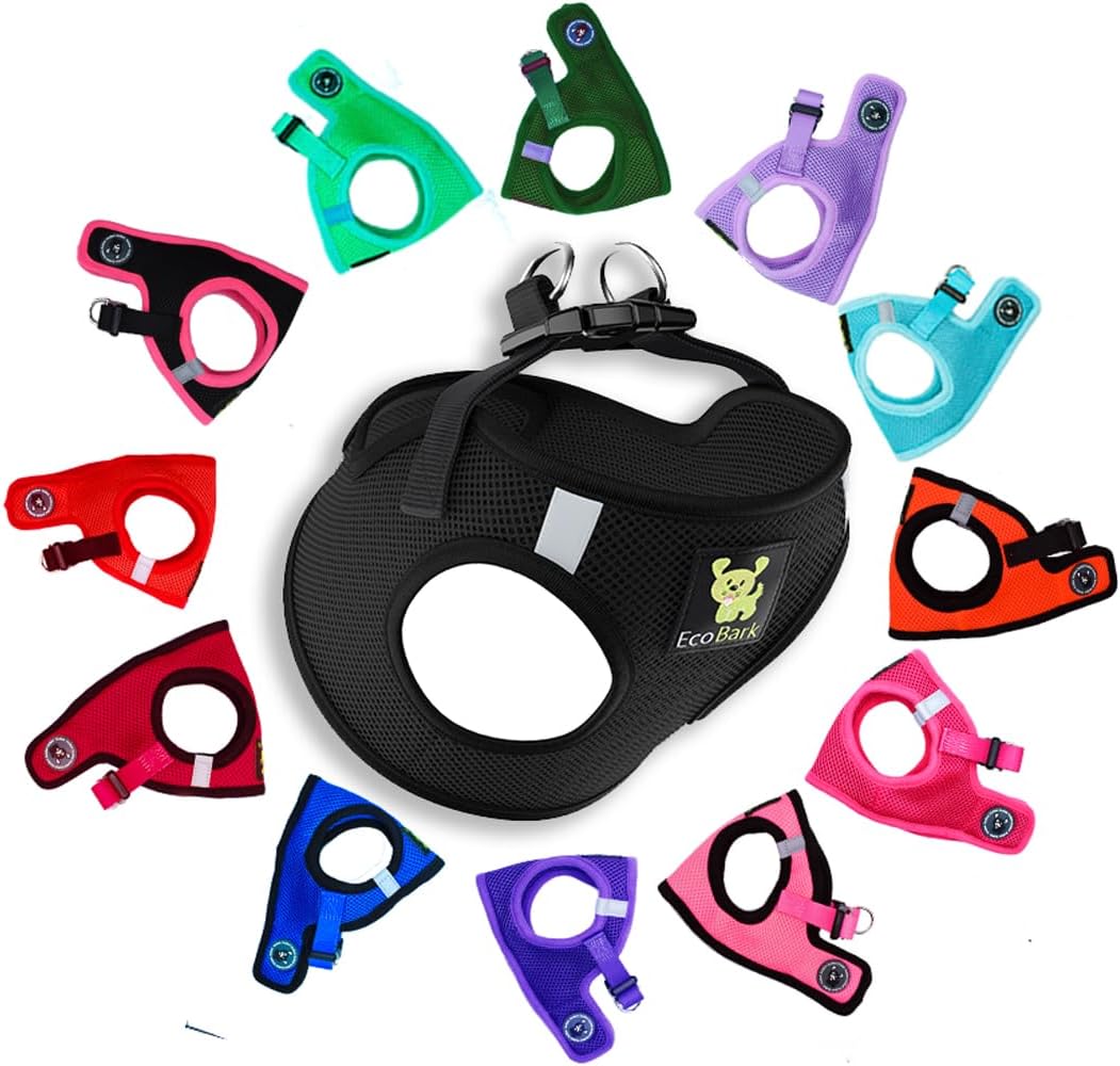 EcoBark Step in Dog Harness - Eco-Bright Teacup Dog Harnesses for XXS, XS, and Small Dogs - Reflective and Adjustable Mini Body Halter Vest -Tiny Soft Mesh Toy Breed Harness (X-Small, Pink) - Image 12