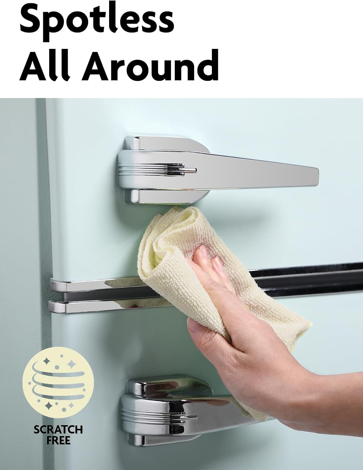 Demonstration of super absorbent microfiber cloth wiping kitchen spill