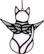 BOXCASA Cat Memorial Gifts for Loss of Cat, Gray Angel Cat Suncatcher with Iridescent Wings, Stained Glass Window Hanging, Pet Sympathy Gift for Women, Memorial Gift - Image 9