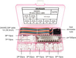 Assorted JST-XH male and female connector housings layout.