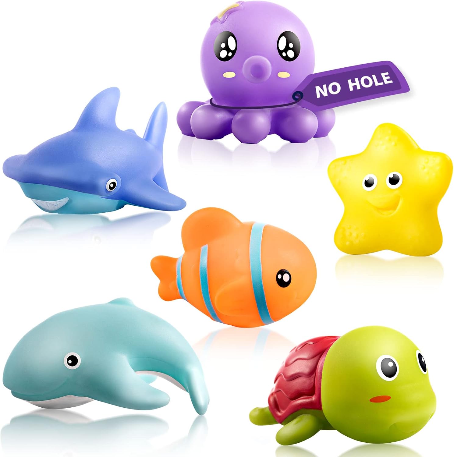Hely Cancy no hole infant animal bath toys set