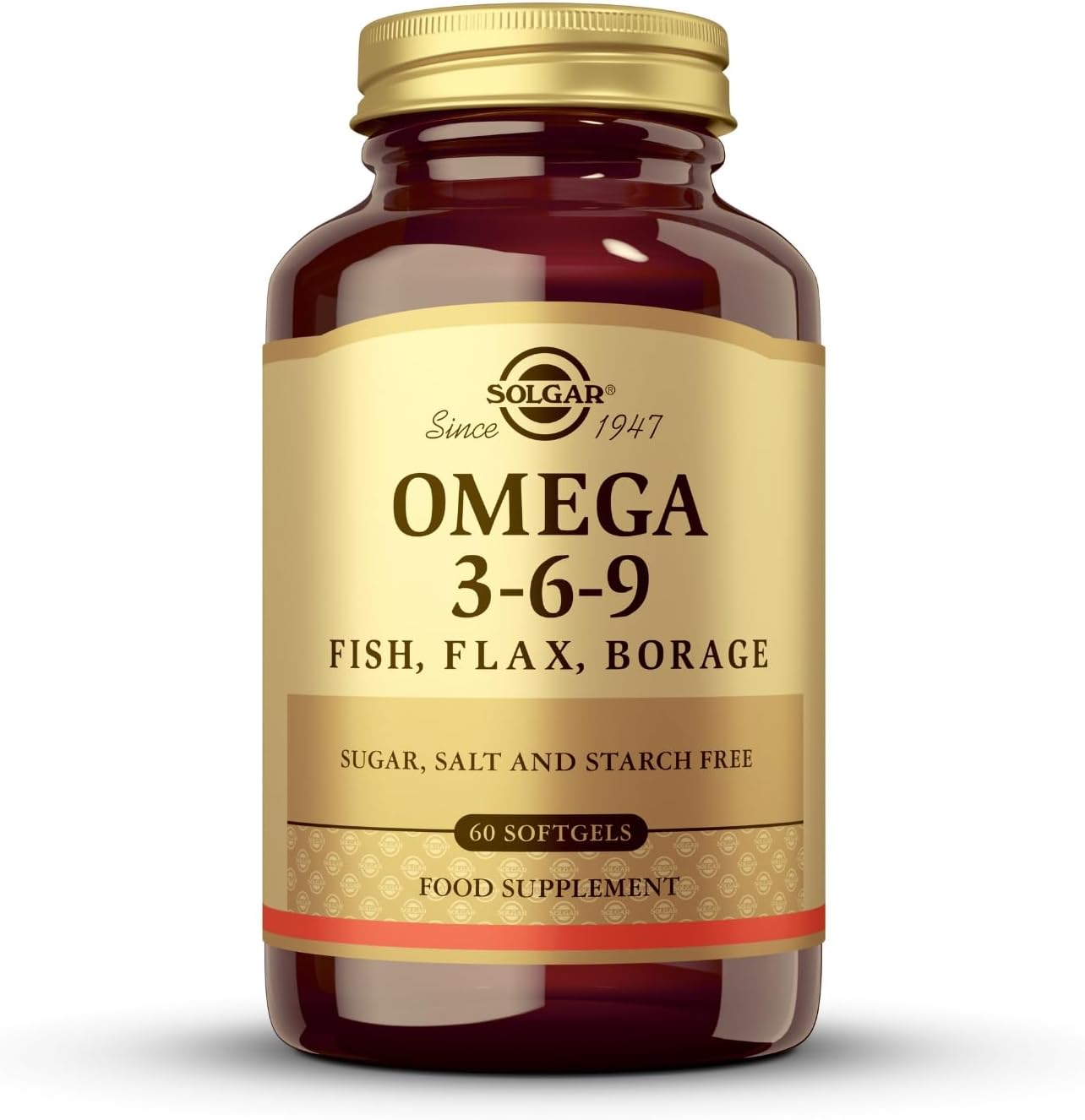 Solgar EFA 1300mg Omega 3-6-9 60 Softgels front view bottle