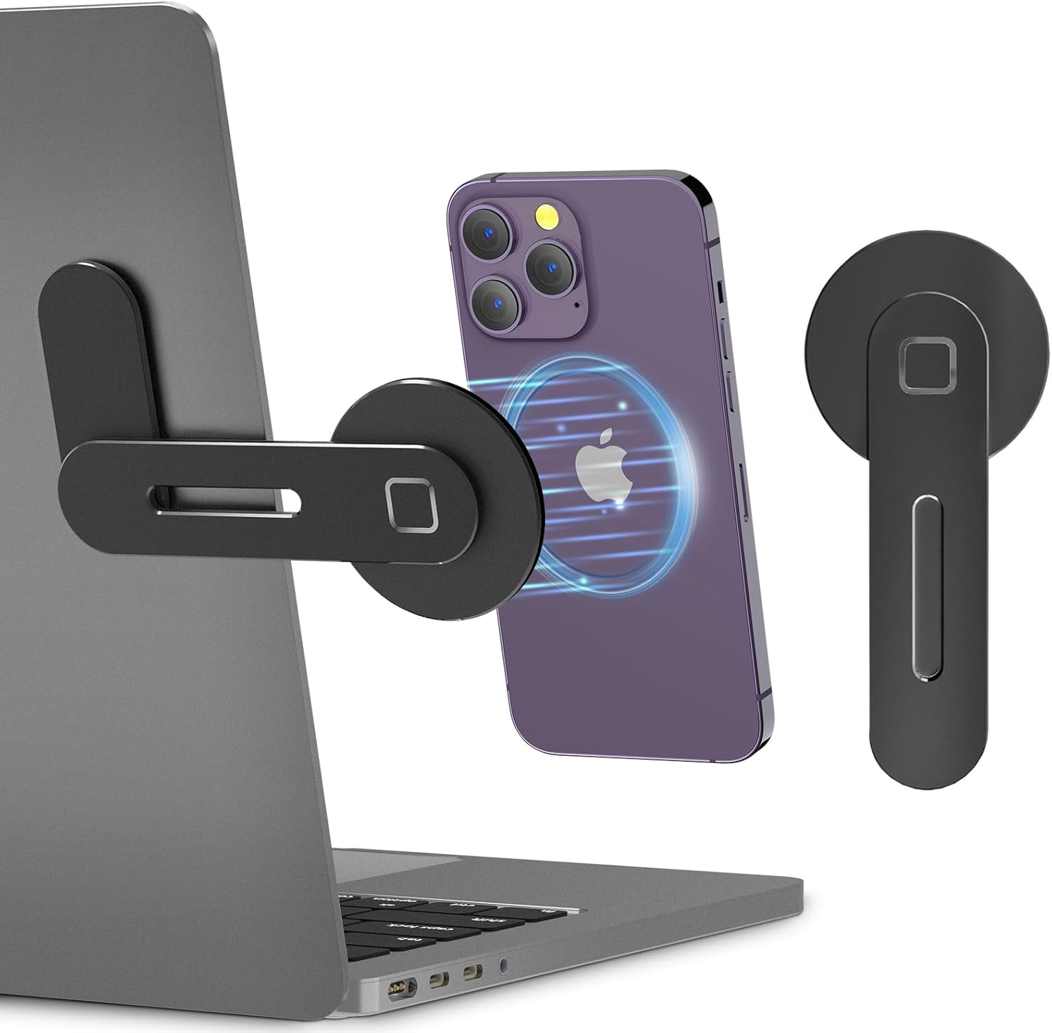 CloudValley magnetic laptop phone holder attached to a monitor front view.